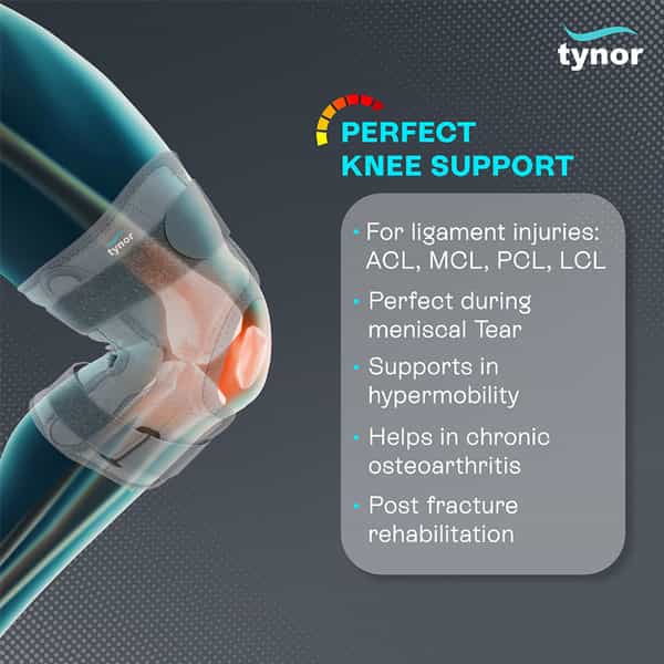 Tynor Functional Knee Support Grey Large 1 Unit