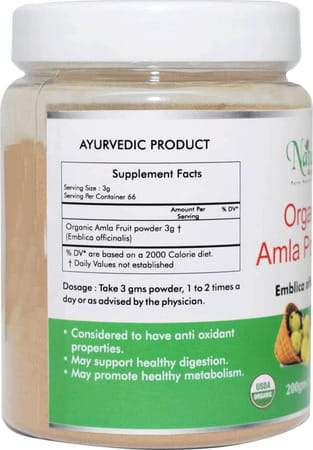 Naturz Ayurveda Organic Amla Powder - 200 Gms (Pack Of 2)