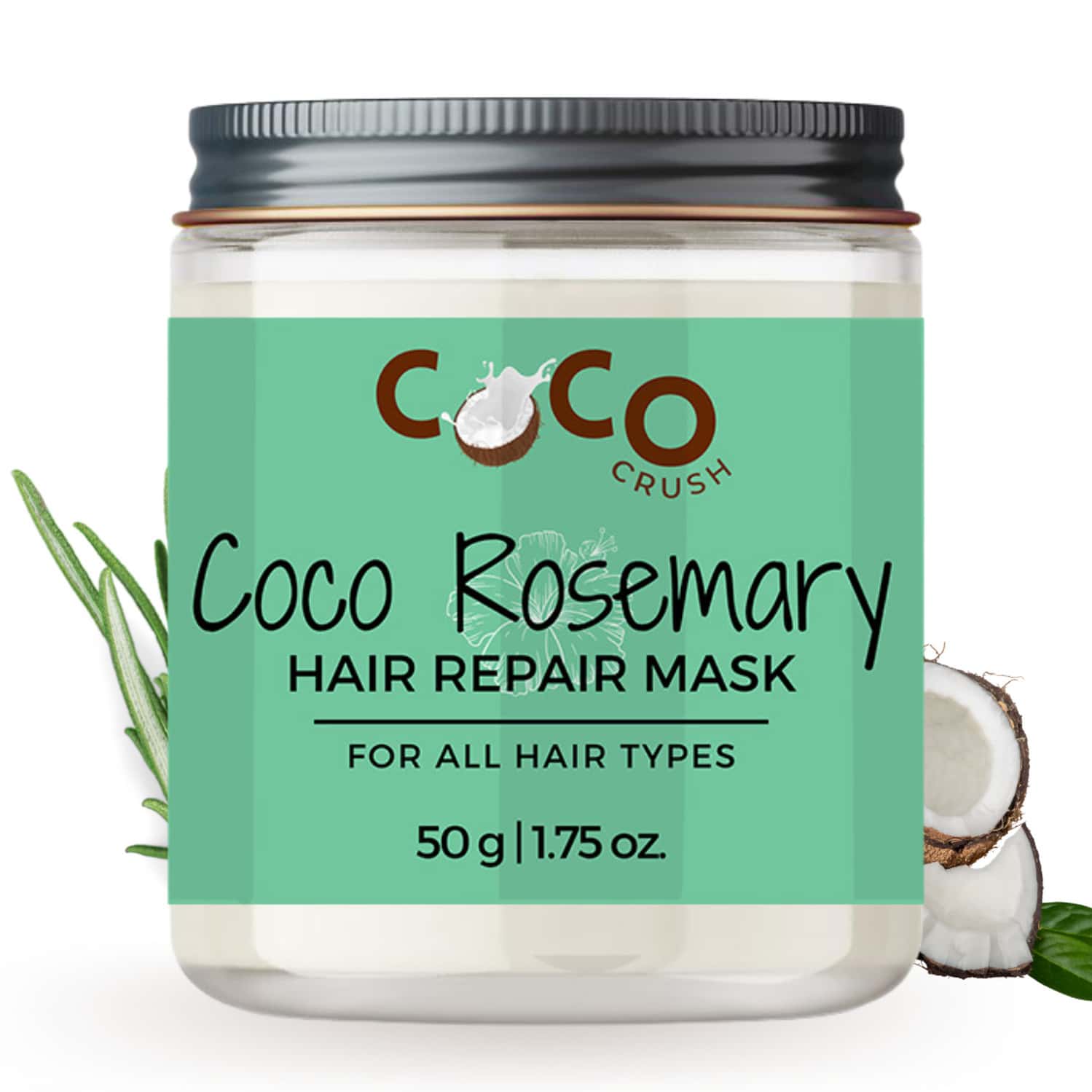 Coco Crush Rosemary Coconut Hair Repair Mask For Damaged Hair | Anti-hairfall/hair Growth - 50g