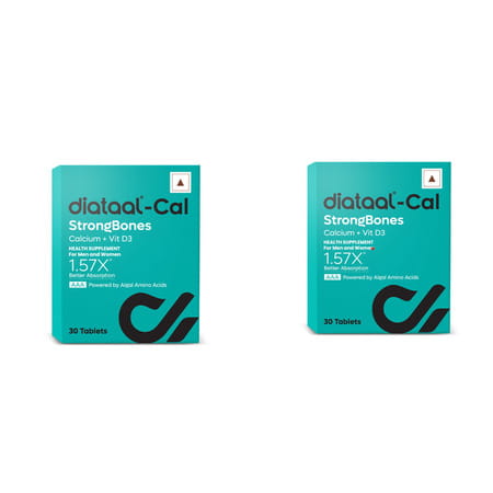 Diataal Cal Strongbones Calcium With Vit D3 - 30 Tablets - Buy One Get One