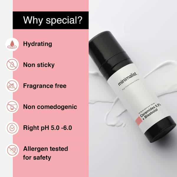 Minimalist 0.3% Ceramide Barrier Repair Moisturizing Cream For Dry Skin With Bisabolol - 30 G