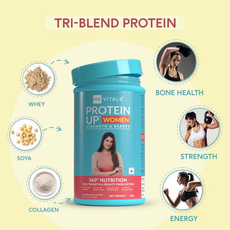 Hk Vitals Skin Radiance Collagen | Orange | 100 G With Proteinup Women | Chocolate | 400 G