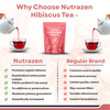 Nutrazen Eternal Brew Hibiscus Tea With Hibiscus Flower Petals | Natural Antioxidant - 30 Servings
