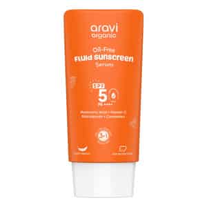 Aravi Organic Oil-free Fluid Sunscreen Serum Spf 50 Pa++++ - Lightweight - 50ml
