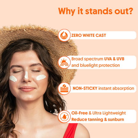 Aravi Organic Oil-Free Fluid Sunscreen Serum Spf 50 Pa++++ - Lightweight - 50ml