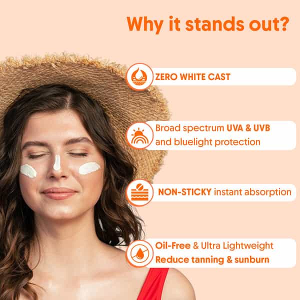 Aravi Organic Oil-Free Fluid Sunscreen Serum Spf 50 Pa++++ - Lightweight - 50Ml