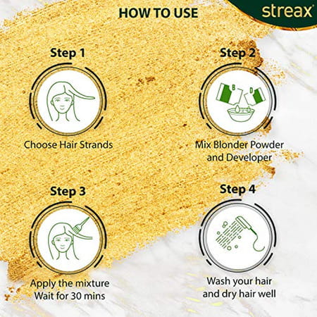 Streax Ultralights Hair Color Highlighting Kit For Women & Men 60ml (Pack Of 4) Vibrant Blonde
