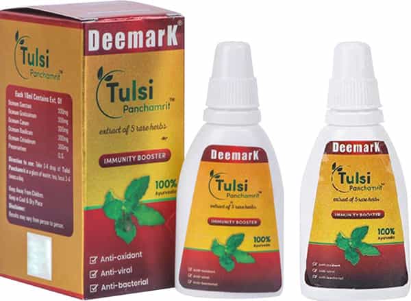 Deemark Tulsi Panchamrit(18Mlx2) Helps Fight Against Germ & Bacteria|Natural Immunity Booster