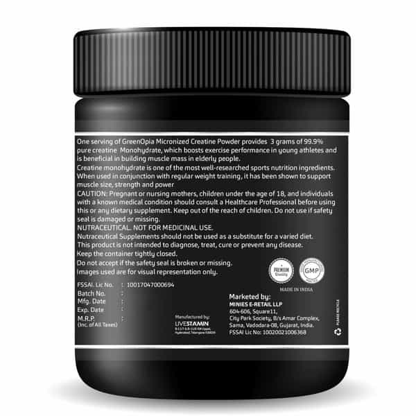 Greenopia Micronized Creatine Monohydrate Powder 100G