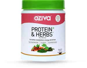 Oziva Protein & Herbs For Women | 23g Whey Protein | Hormonal Balance| Chocolate | 500 Gm