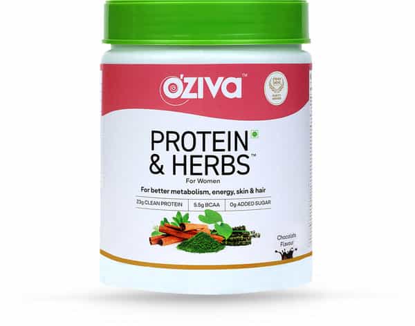 Oziva Protein & Herbs | For Women | | 23G Clean Whey Protein|Chocolate Flavour | 500G