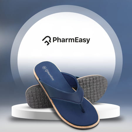 Pharmeasy Women'S Diabetic & Orthopedic Slippers - Blue - Size Uk 4
