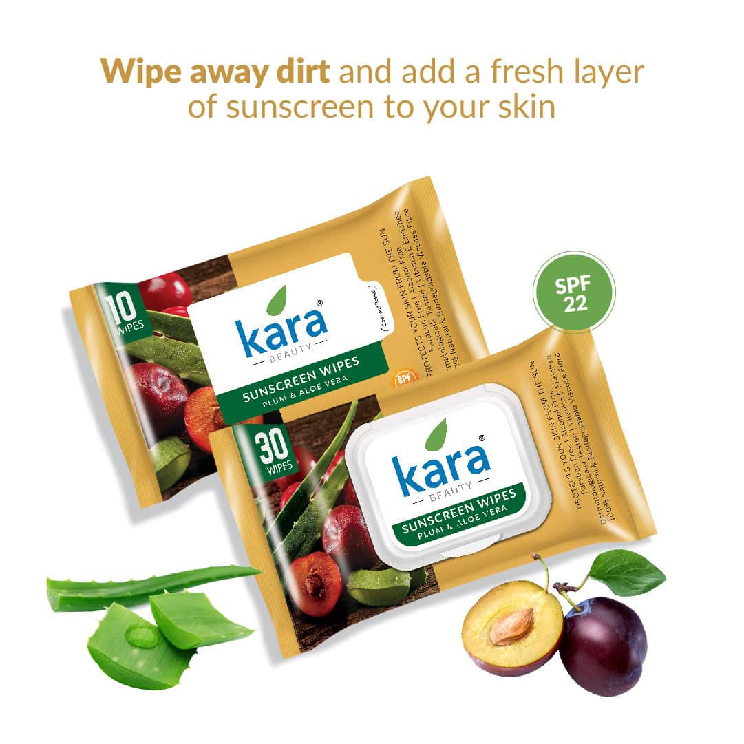 Buy Kara Sunscreen Wipes With Plum And Aloe Vera With Spf 20 (30