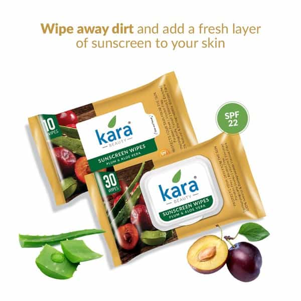 Kara Sunscreen Wipes With Plum And Aloe Vera With Spf 20 - (30 Wipes)