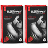 Manforce 3 In 1 Wild Strawberry Flavor Condoms - 10 Pieces X Pack Of 2