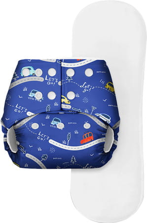 Basic - Freesize Reusable Pocket Cloth Diaper For Babies-With Dry Feel Insert - Royal Blue