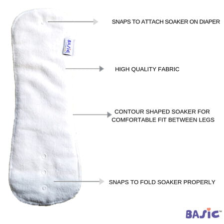 Basic - Freesize Reusable Pocket Cloth Diaper For Babies-With Dry Feel Insert - Royal Blue