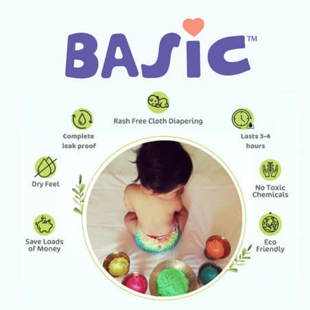 Basic - Freesize Reusable Pocket Cloth Diaper For Babies-With Dry Feel Insert - Royal Blue