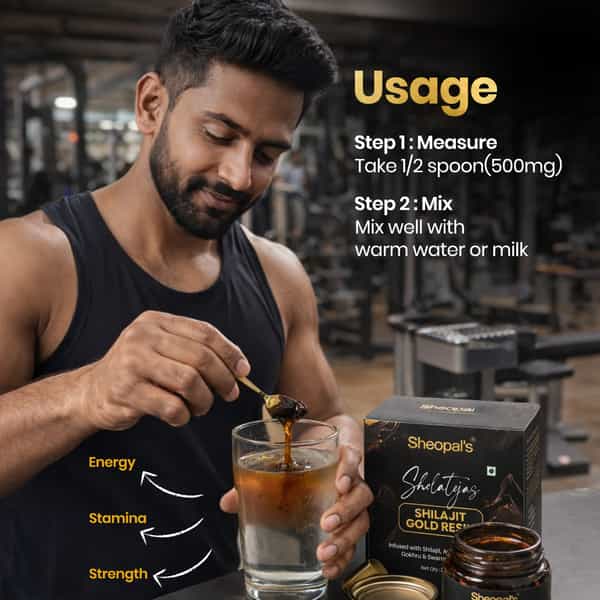 Sheopal's Shelatejas Shilajit Gold Resin For Men's Wellness | 20G