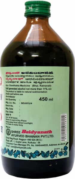 Baidyanath Asli Ayurved Arvindasava (450Ml)Z