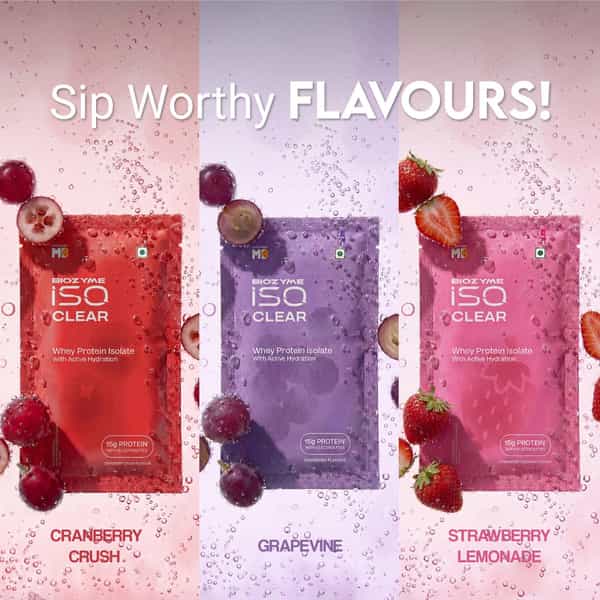 Muscleblaze Biozyme Clear Whey Isolate Protein Powder Assorted Flavours (15 Sachets | 21G Each)