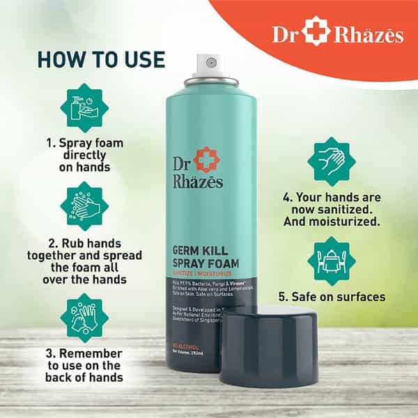 Dr Rhazes  Germ Kill Spray Foam  Bottle Of 250 Ml