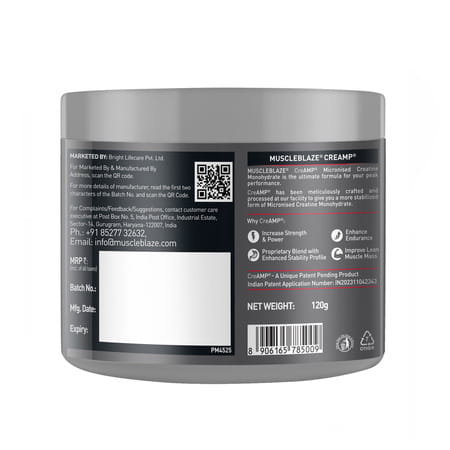 Muscleblaze Creatine Creamp (120g) + Shaker (650ml) | Citrus Blast | Trustified Combo