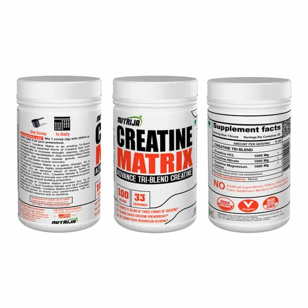 Nutrija Creatine Matrix Advance Tri-Blend Creatine -100G (Unflavored)