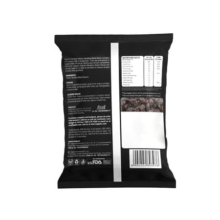 Happilo Essentials Afghani Seedless Black Raisins 200G