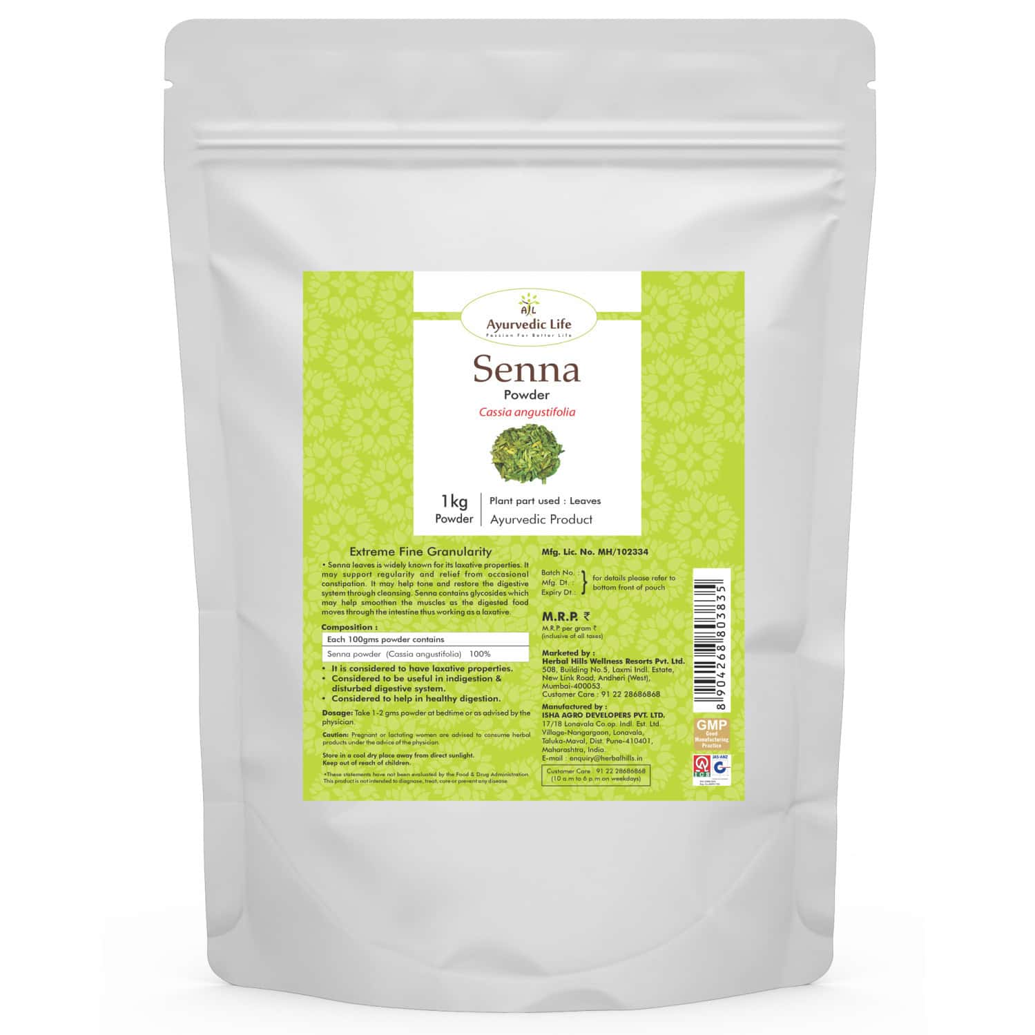 Ayurvedic Life Senna Powder - 1 Kg Value Pack Of 2