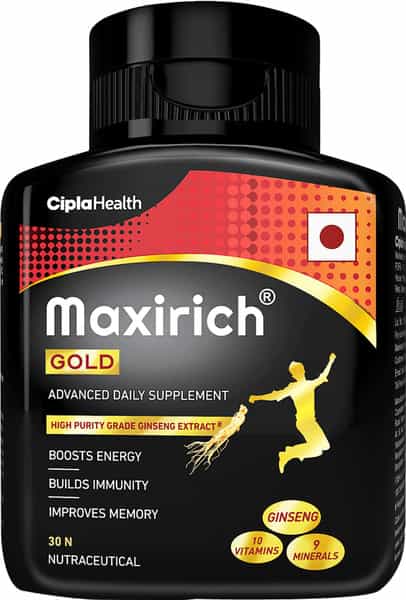 Maxirich Gold Advanced Daily Supplement Bottle | 30 Softgel Capsules