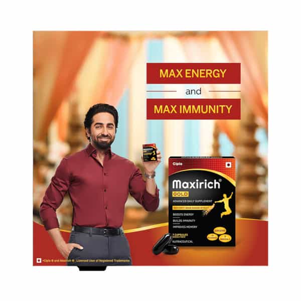 Maxirich Gold Advanced Daily Supplement Bottle | 30 Softgel Capsules