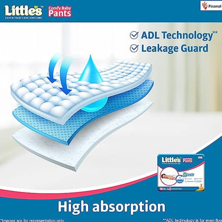 Little'S Baby Pants Diapers Large (L) | 9-14 Kg | 30 Count | And 12 Hrs Absorption