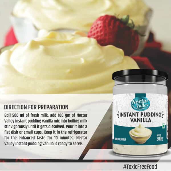 Nectar Valley Vanilla Instant Pudding Mix | Quick Creamy Desert Mix - 200G