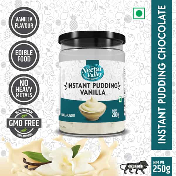 Nectar Valley Vanilla Instant Pudding Mix | Quick Creamy Desert Mix - 200G