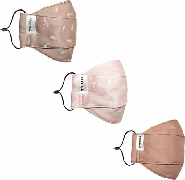 Carriall Adult Unisex 3 Layer Reusable Washable Cotton Mask (Camsm078) Pack Of 3