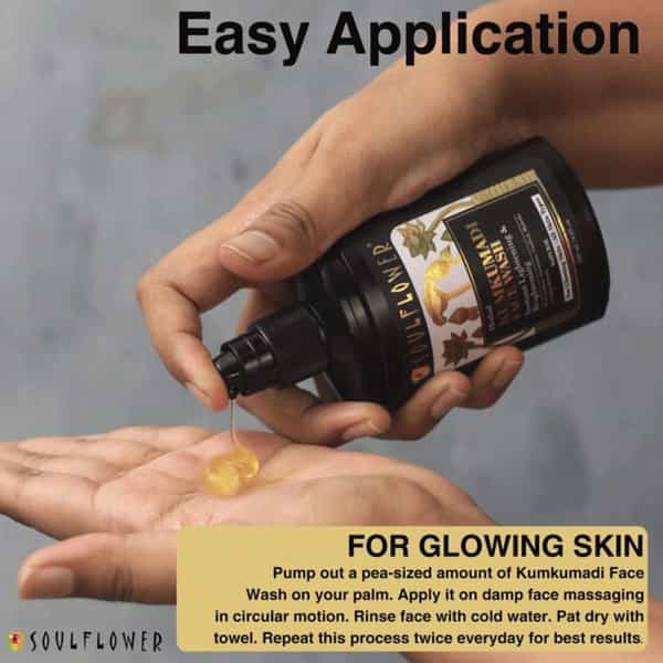 Soulflower Kumkumadi Face Wash With Saffron Turmeric Aloe Vera - 120Ml