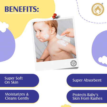 Mom & World Natural 98% Pure Water Baby Wipes 3x Soothing With Aloe Vera Ph Balanced 72 N Wipes X 6