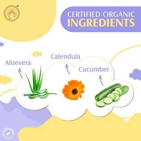 Mom & World Natural 98% Pure Water Baby Wipes 3x Soothing With Aloe Vera Ph Balanced 72 N Wipes X 6