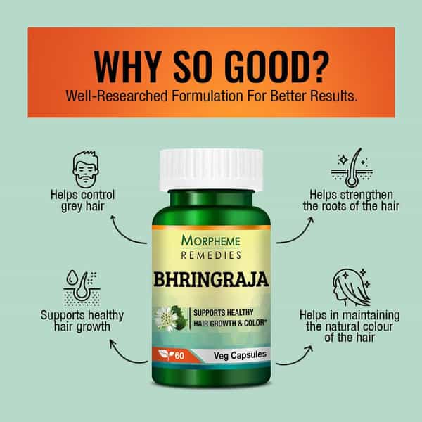 Morpheme Remedies Bhringraja Eclipta Alba 500 Mg - 60 Veg Capsules
