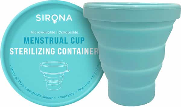 Sirona Collapsible Silicone Cup Foldable Sterilizing Container Cup For Menstrual Cups - 1 Unit
