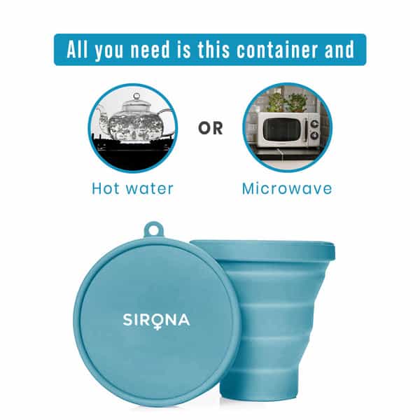 Sirona Collapsible Silicone Cup Foldable Sterilizing Container Cup For Menstrual Cups - 1 Unit