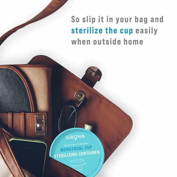 Sirona Collapsible Silicone Cup Foldable Sterilizing Container Cup For Menstrual Cups - 1 Unit