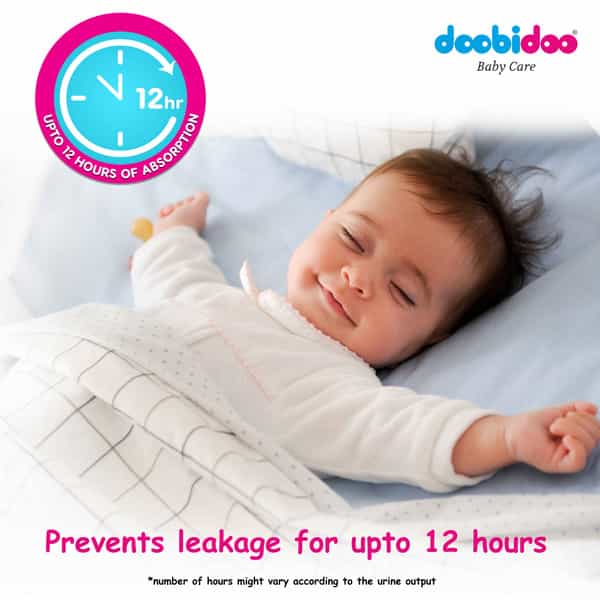 Doobidoo Baby Pants - Large Size Diapers (28 Count) - With Anti Leak Side Cuffs (9-14 Kgs)