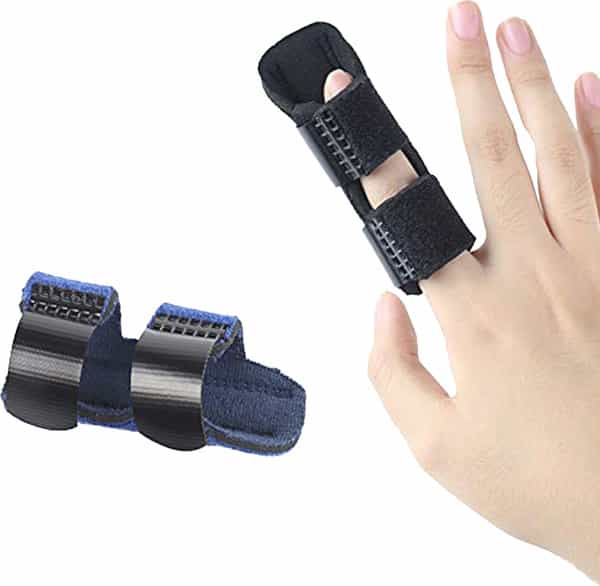 Skudgear Finger Splint Adjustable Protective Sleeve Relieve Pain 1 Piece (Blue)