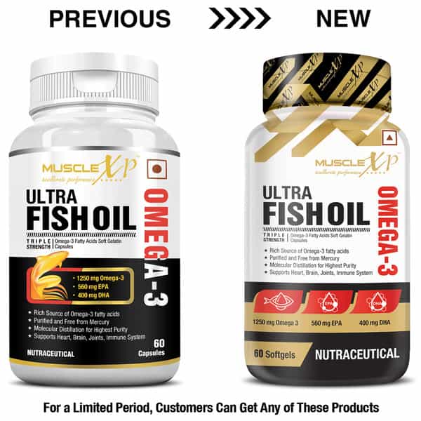 Musclexp Ultra Fish Oil Triple Strength Omega 3 1250Mg 560 Mg Epa /400 Gm Dha - 60 Softgel Capsules