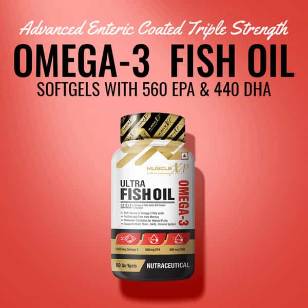 Musclexp Ultra Fish Oil Triple Strength Omega 3 1250Mg 560 Mg Epa /400 Gm Dha - 60 Softgel Capsules