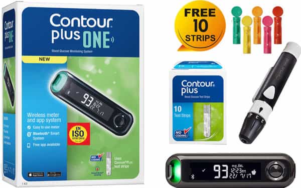 Contour Plus One Glucometer Kit (With Free 10 Strips)