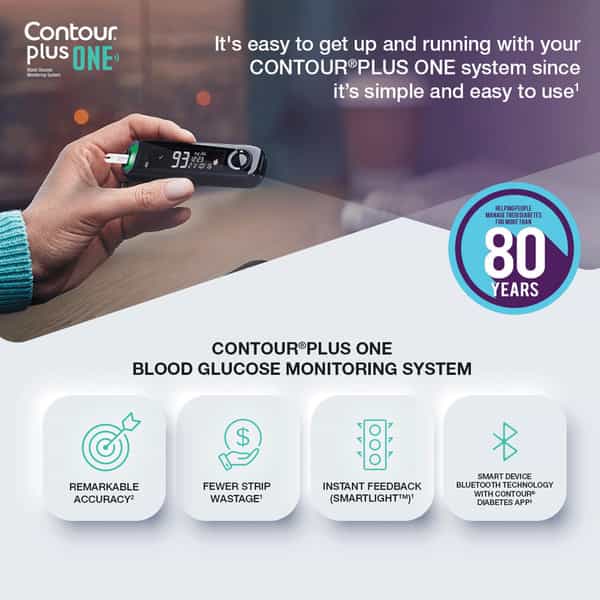 Contour Plus One Glucometer Kit (With Free 10 Strips)