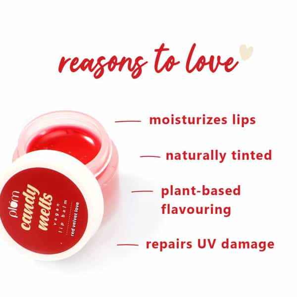 Plum Candy Melts Vegan Lip Balm | Red Velvet Love- 12 Gm